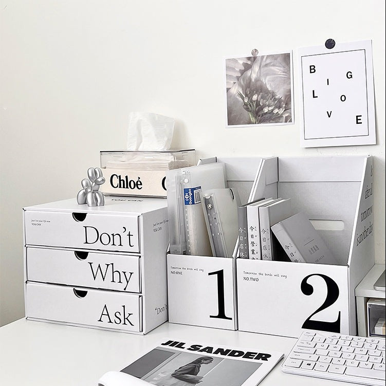 Desktop Drawer A4 Filing Cabinet Magazine Holder File Organizer Kraft Paper