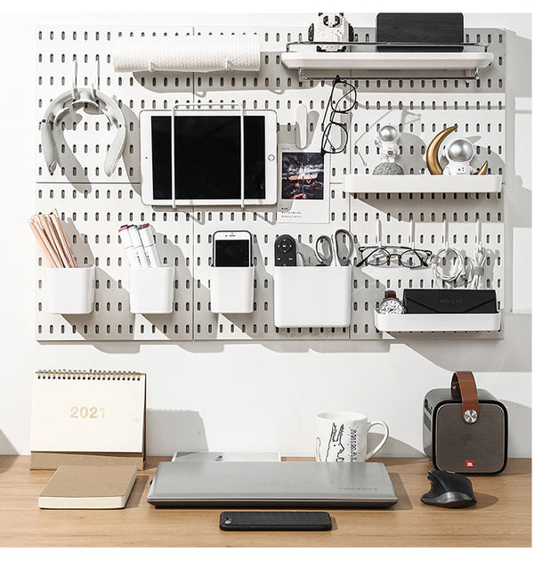 Modular Pegboard Set Black White Home Office Kitchen Storage Organiser 