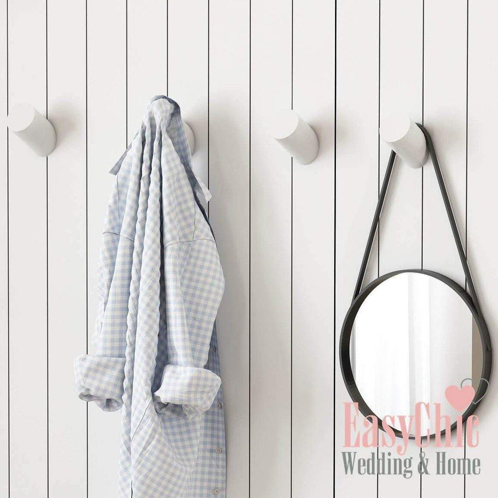 Solid Oak Wooden Wall Hook Peg in White Hallway Hat Coat Hook Hanger –  EasyChic Home